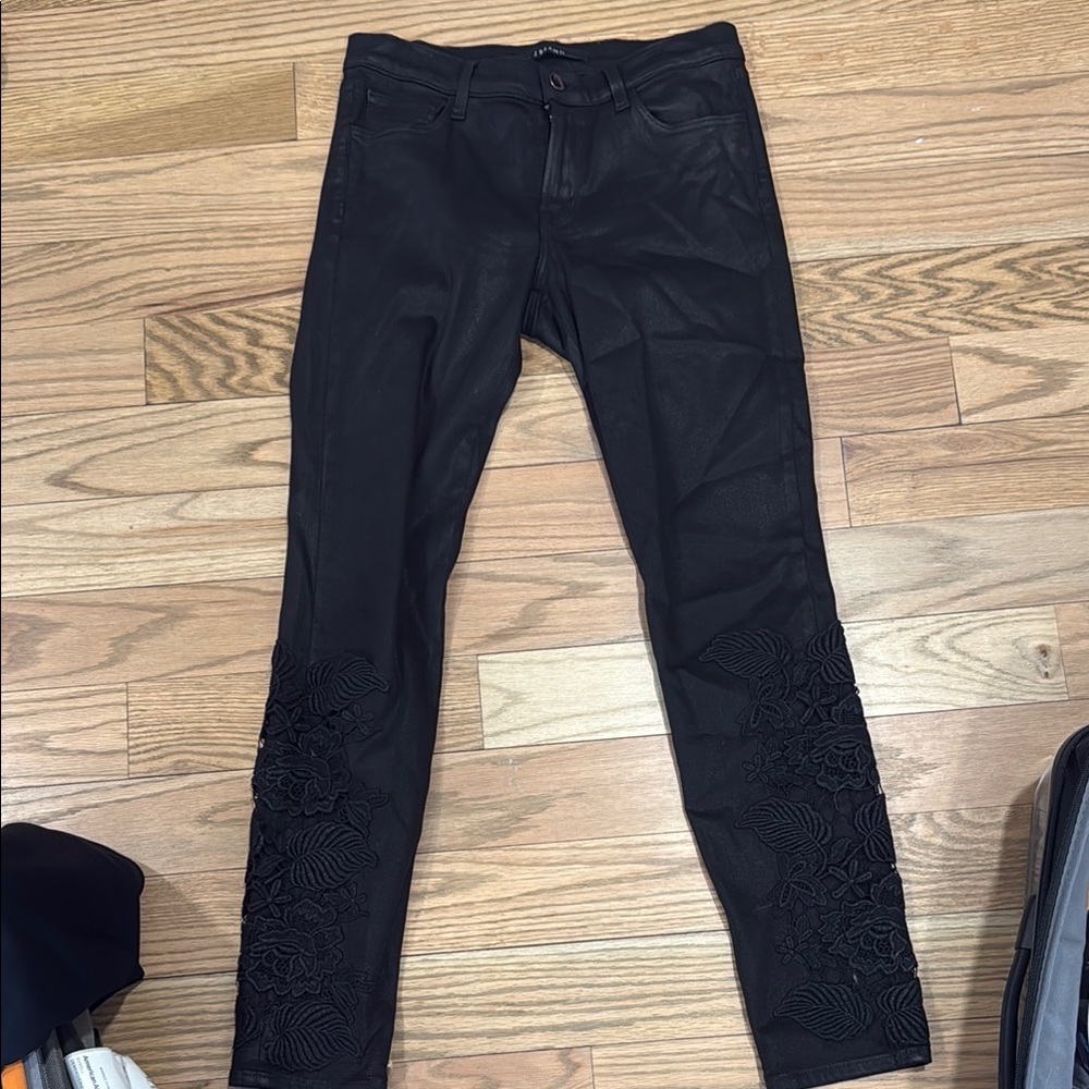 J Brand Black Embroidered Jeans